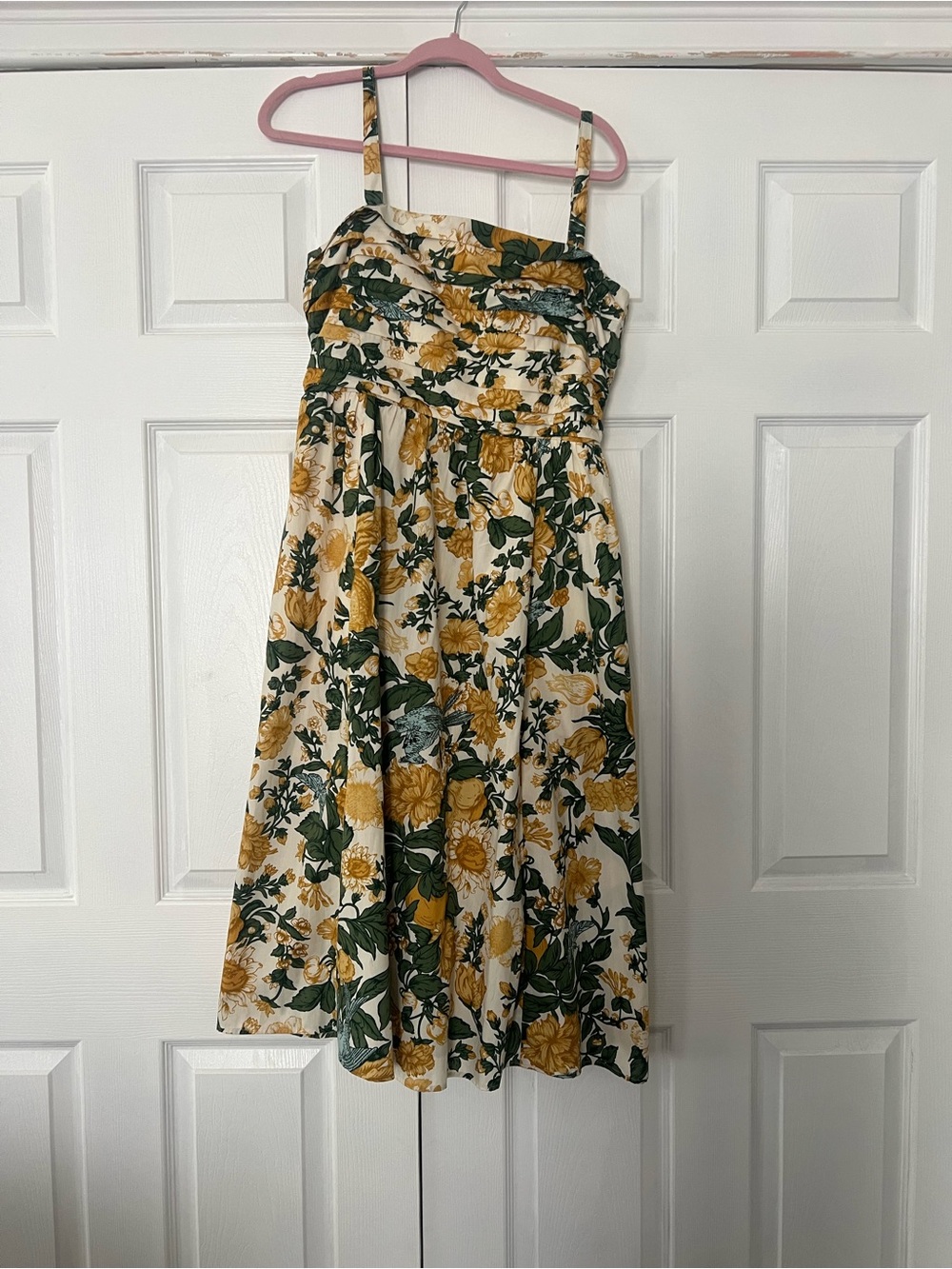 Floral Sundress with Yellow & Green Bouquet Print